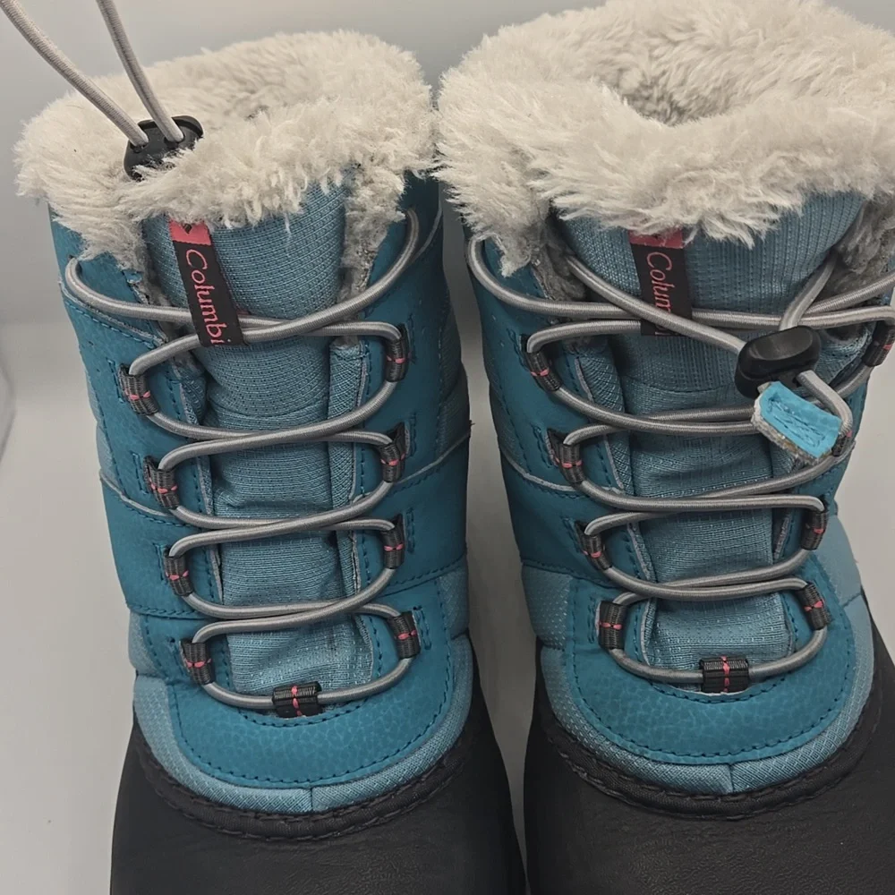 Columbia Youth Girls Blue Teal Rope Tow III Insulated Winter Snow Boots Size 6Y